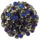 Czech 2-hole Cabochon beads 6mm Crystal Full Azuro